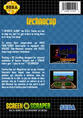 Technocop (USA) (Beta) box cover back